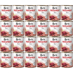 BRIT Paté & Meat Rindfleisch - Nassfutter für Hunde - 24x800g