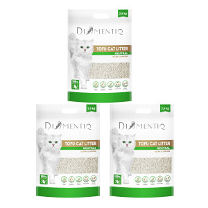 DIAMENTIQ Tofu Neutral Ultra klumpend – pflanzliche Katzenstreu – 3×2,5 kg