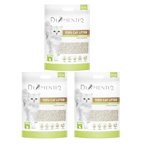 DIAMENTIQ Tofu Matcha Ultra klumpend – pflanzliche Katzenstreu – 3×2,5 kg