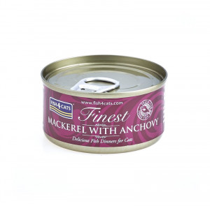FISH4CATS Mackerel with anchovy - nassfutter für Katzen - 70g