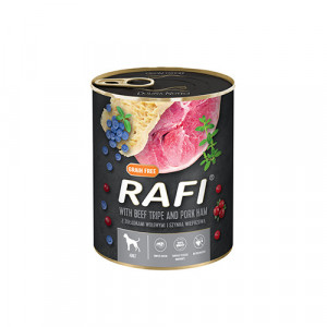 Dolina Noteci Rafi Nassfutter für Hunde mit Rindermagen und Schinken - 800g