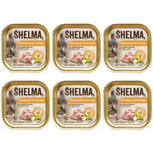 SHELMA Chicken and liver pate - nassfutter für Katzen - 6x100g