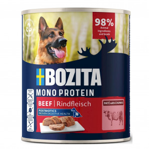 BOZITA Monoprotein Pate Beef - Nassfutter für Hunde - 800g