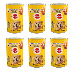 PEDIGREE Adult Huhn mit Karotten in Gelee – Nassfutter für Hunde – 6×400 g