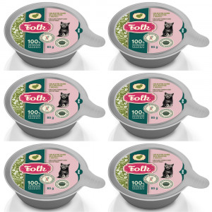 FOLK Kitten Zartes Gericht für Kitten mit Pute – Nassfutter für Katzen – 6x85g