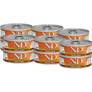 FARMINA N&D Pumpkin Venison & Pumpkin – Nassfutter für Katzen – 12x 70 g
