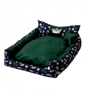 GO GIFT Hunde- und Katzenbett XXL - grün - 110x90x18 cm