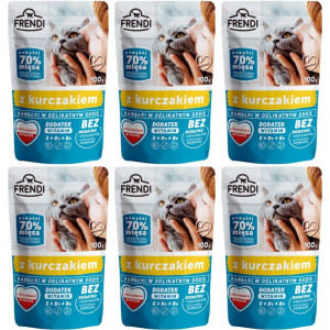 FRENDI Stückchen in Soße mit Huhn - Nassfutter für Katzen - 6x100g