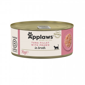 APPLAWS Tuna fillet with prawn in broth - nassfutter für Katzen - 70g