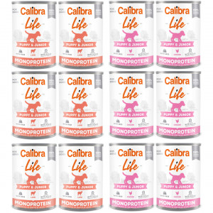CALIBRA Dog Life Puppy&Junior MIX - Nassfutter für Hunde - 12x400g