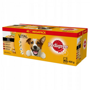 PEDIGREE Adult Mix of Flavours mit Gemüse in Sauce - Hunde-Nassfutter - 40x100g