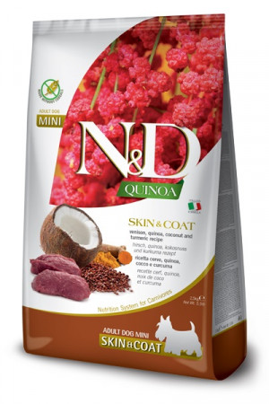 FARMINA N&D Quinoa Dog Skin&Coat Venison, Coconut Adult Mini - Trockenfutter für Hunde - 2.5 kg