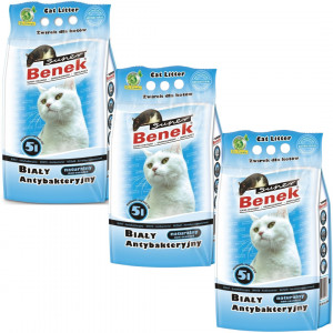 CERTECH Super Benek Weiß Antibakteriell – klumpende Katzenstreu – 3x5l