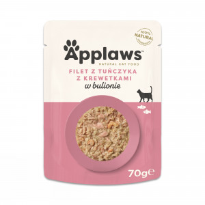 APPLAWS Tuna Fillet with prawn in broth - nassfutter für Katzen - 70g