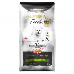 BIOFEED Euphoria Fresh Adult Mini & Small Turkey with lamb - trockenfutter für Hunde - 2kg