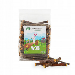 FACTORYHERBS Apfelbaumzweige - Leckerbissen für Nager und Kaninchen - 150 g