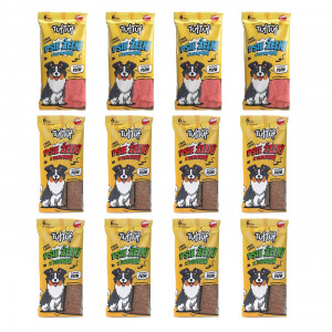 TUF TUF Hundegelee – Streifen MIX 3 Geschmacksrichtungen – Leckerli für Hunde – 12x75g