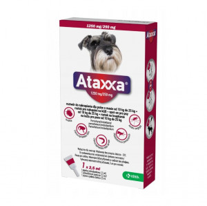 ATAXXA 1250mg/250mg (10-25 kg) - tropfen gegen flöhe und zecken für hunde – 1x2,5ml