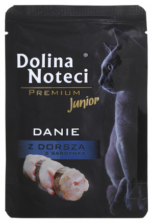 Dolina Noteci Premium Kabeljau- und Sardinengericht - Nassfutter für Kätzchen - 85 g