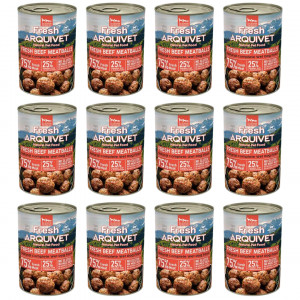 ARQUIVET Frische Rindfleischbällchen in Sauce - Nassfutter für Hunde - 12x400g