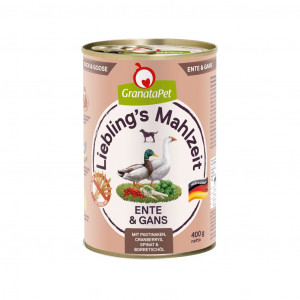 GRANATAPET Liebling's Mahlzeit Duck and goose - Nassfutter für Hunde - 800g