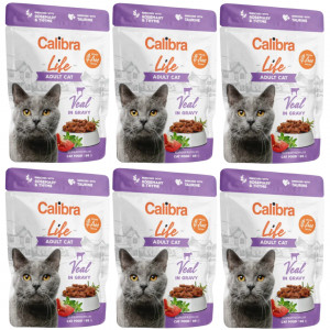CALIBRA Cat Life Adult Veal in gravy - Nassfutter für Katzen - 6x85g