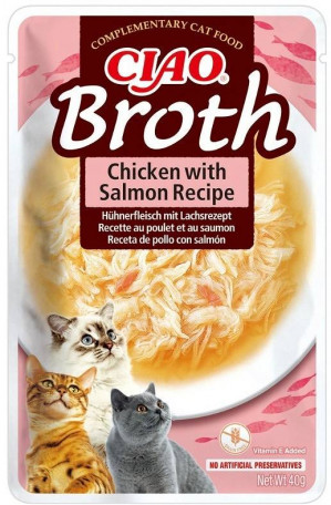INABA Ciao Broth Chicken & Salmon - Katze behandeln - 40g