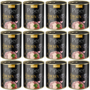 DOLINA NOTECI Piper Hühnerherzen und Spinat - Nassfutter für Hunde - 12x800g