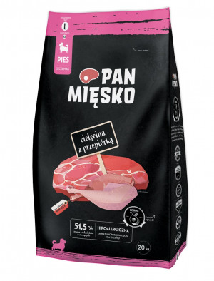 PAN MIĘSKO Veal with quail L puppy - trockenfutter für Hunde - 20kg
