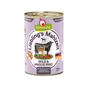 GRANATAPET Liebling's Mahlzeit Venison and angus beef - Nassfutter für Hunde - 800g