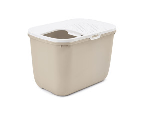 SAVIC HOP Kaffeebraun mit Weißem Deckel – Katzentoilette – 58,5x39x39,5 cm – 1 Stk.