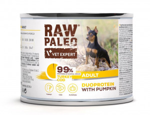 RAW PALEO Duoprotein Turkey & Cod Adult - Nassfutter für Hunde - 200g