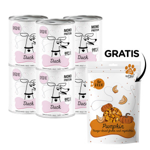 PAKA ZWIERZAKA Pepe Duck – Nassfutter für Hunde – 6×800 g + GRATISGESCHENK
