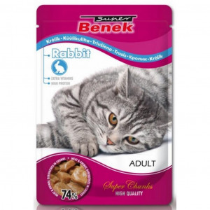 SUPER BENEK Kaninchen in Sauce - Nassfutter für Katzen - 100 g 