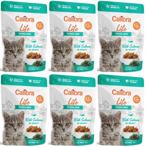 CALIBRA Cat Life pouch Sterilised Salmon in gravy - Nassfutter für Katzen - 6x85g