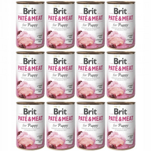 BRIT Paté & Meat Puppy Huhn - Nassfutter für Hunde - 12x400g
