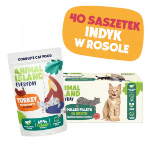 ANIMAL ISLAND Turkey in broth - nassfutter für Katzen - 40x85g