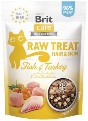 BRIT Care Raw Treat Hair&Skin fish with turkey - Katze behandeln - 40g