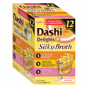 INABA Dashi Delights Silky Broth Chicken and salmon mix - nassfutter für Katzen - 12x40g