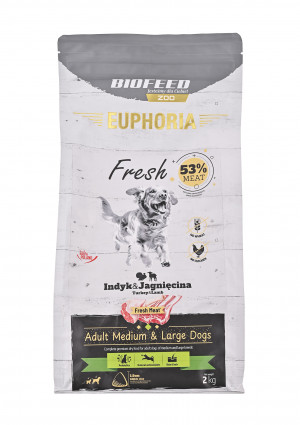BIOFEED Euphoria Fresh Adult Medium & Large Turkey with lamb - trockenfutter für Hunde - 2kg