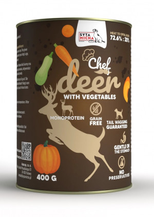 SYTA MICHA Chef Deer with vegetables - nassfutter für Hunde - 400g