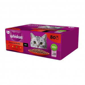 WHISKAS Classic Meals in sauce Poultry, Lamb, Beef, Chicken - nassfutter für Katzen - 80x85g