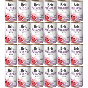 BRIT Paté & Meat Lamm - Nassfutter für Hunde - 24x400g