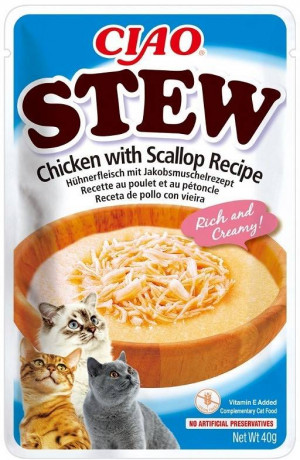 INABA Ciao Stew Chicken & Scallop - Katze behandeln - 40g