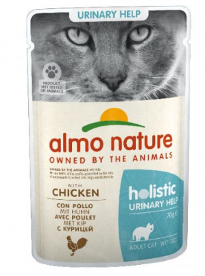 ALMO NATURE Holistic Urinary help - Nassfutter für ausgewachsene Katzen mit Huhn - 70g