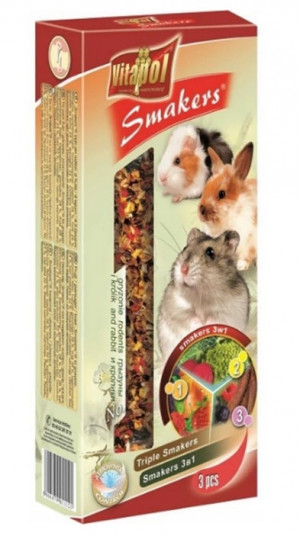 Vitapol Mix Fläschchen (Walnuss-Früchte-Frucht-Popcorn) für Nager - 3 Stück. - 135 g