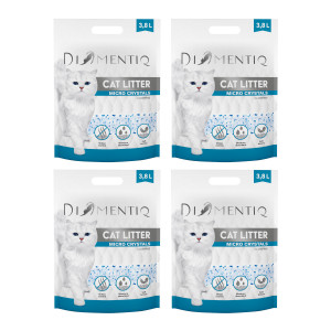 DIAMENTIQ Micro Crystals Silikon-Katzenstreu, klumpend – 4×3,8 l