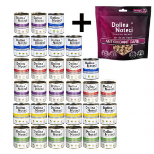DOLINA NOTECI MIX DER GESCHMÄCKER – Nassfutter für Hunde – 30x800g + Hundesnack Training Treats Antioxidant 130g