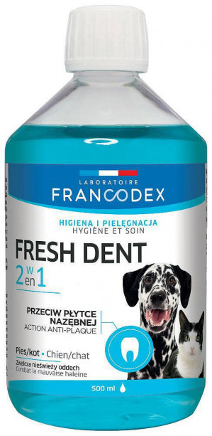 FRANCODEX Fresh dent flüssige Mundhygiene - Hund/Katze Formel - 500ml
