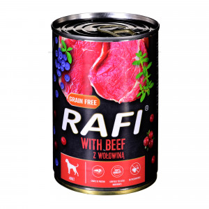 Dolina Noteci Rafi mit Rindfleisch, Preiselbeeren und Heidelbeeren - Nassfutter für Hunde - 400g 